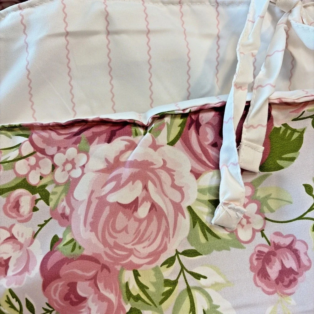 Harlow & Wren Comforter Set Pink Floral w/ Rouching - Twin XL